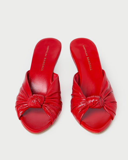 Marsy Red Leather Knot Wedge