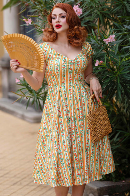 Lily Sicilian Orange Stripe Swing Dress